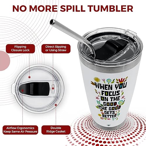 Miniatura 4 de BEEYOND Vaso de café de viaje de 20 onzas con tapa deslizante y pajilla, taza de café de acero inoxidable a prueba de derrames, acero inoxidable