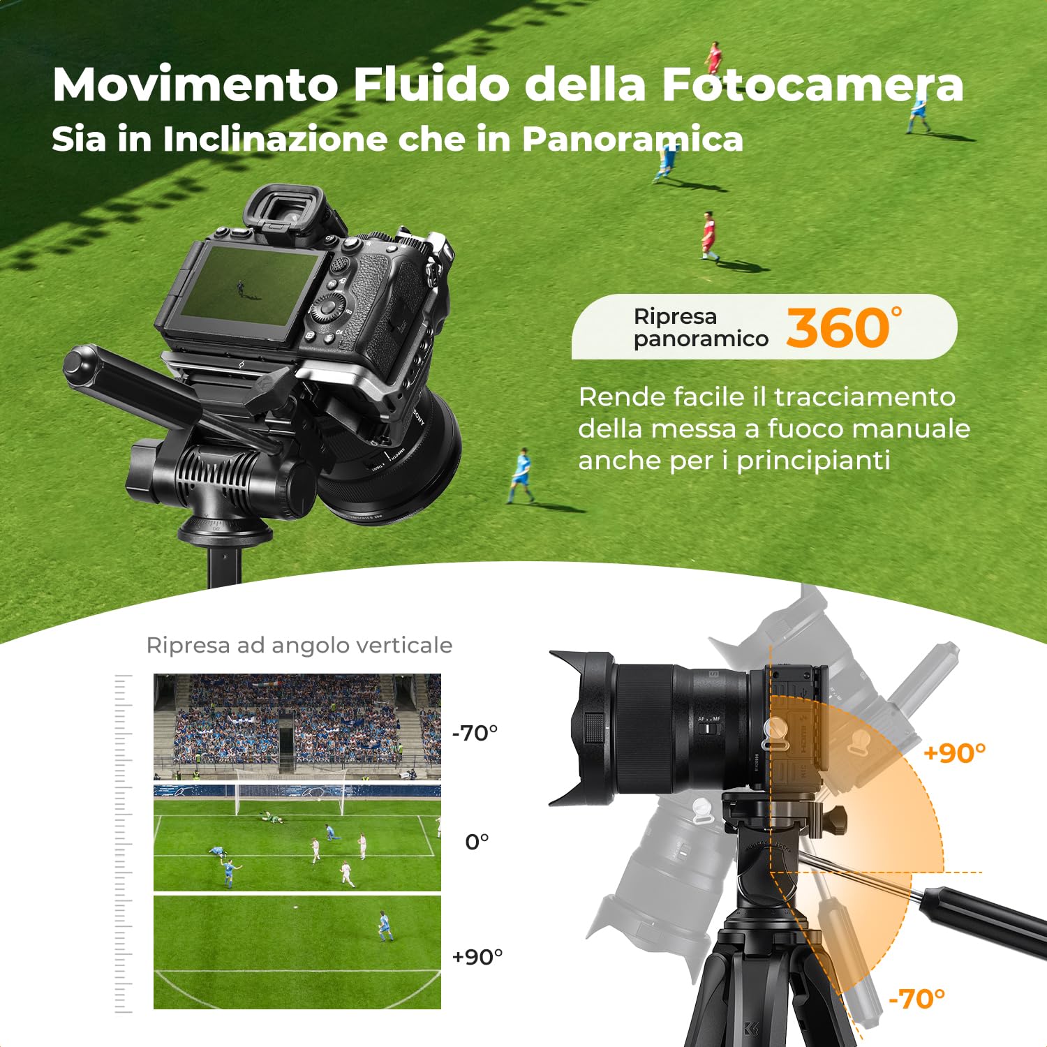 K&F CONCEPT Treppiede Fotocamera e Smartphone 48-190cm, Cavalletto Leggero in Alluminio S255A3+BV01 con Telecomando Bluetooth, Tripod Camera Portatile e Compatto per DSLR/Cellulari/Ipad/Live Streaming