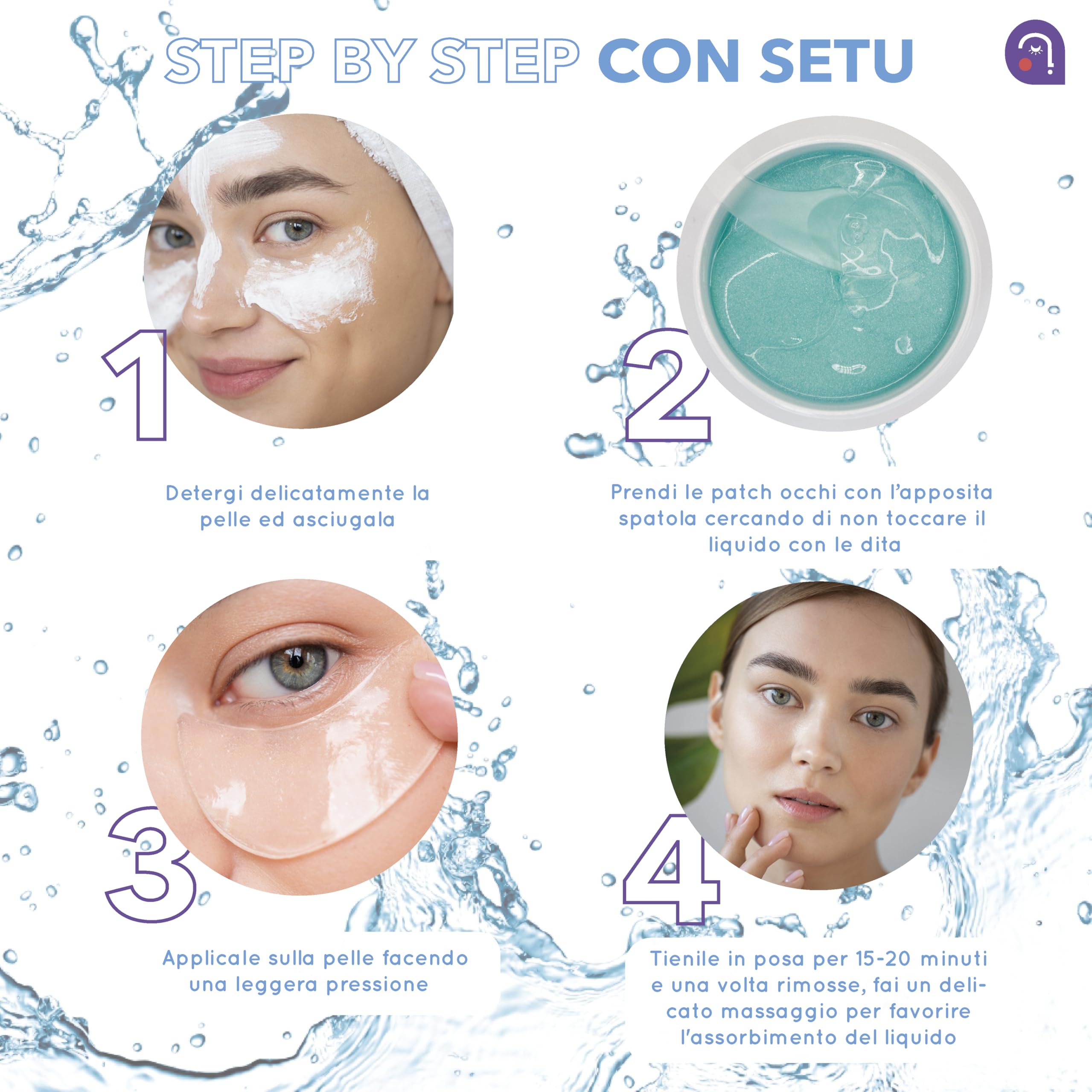 60 Patch Occhi con Niacinamide, Collagene e Acido Ialuronico. Patch Occhiaie e Borse, Maschera Contorno Occhi Occhiaie
