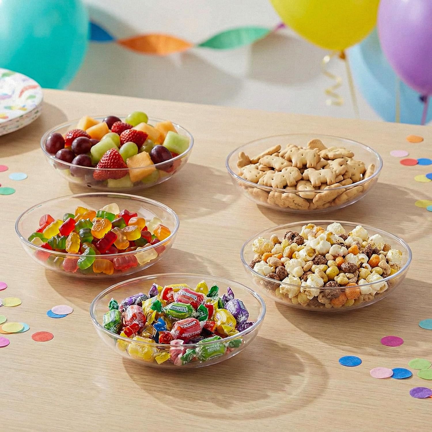 Royal Imports 6" Clear Plastic Saucer Plant Drip Tray, Low Pie Plate, Floral Flower Dish, Wedding, Party, Home and Holiday Decor, 24 Pack