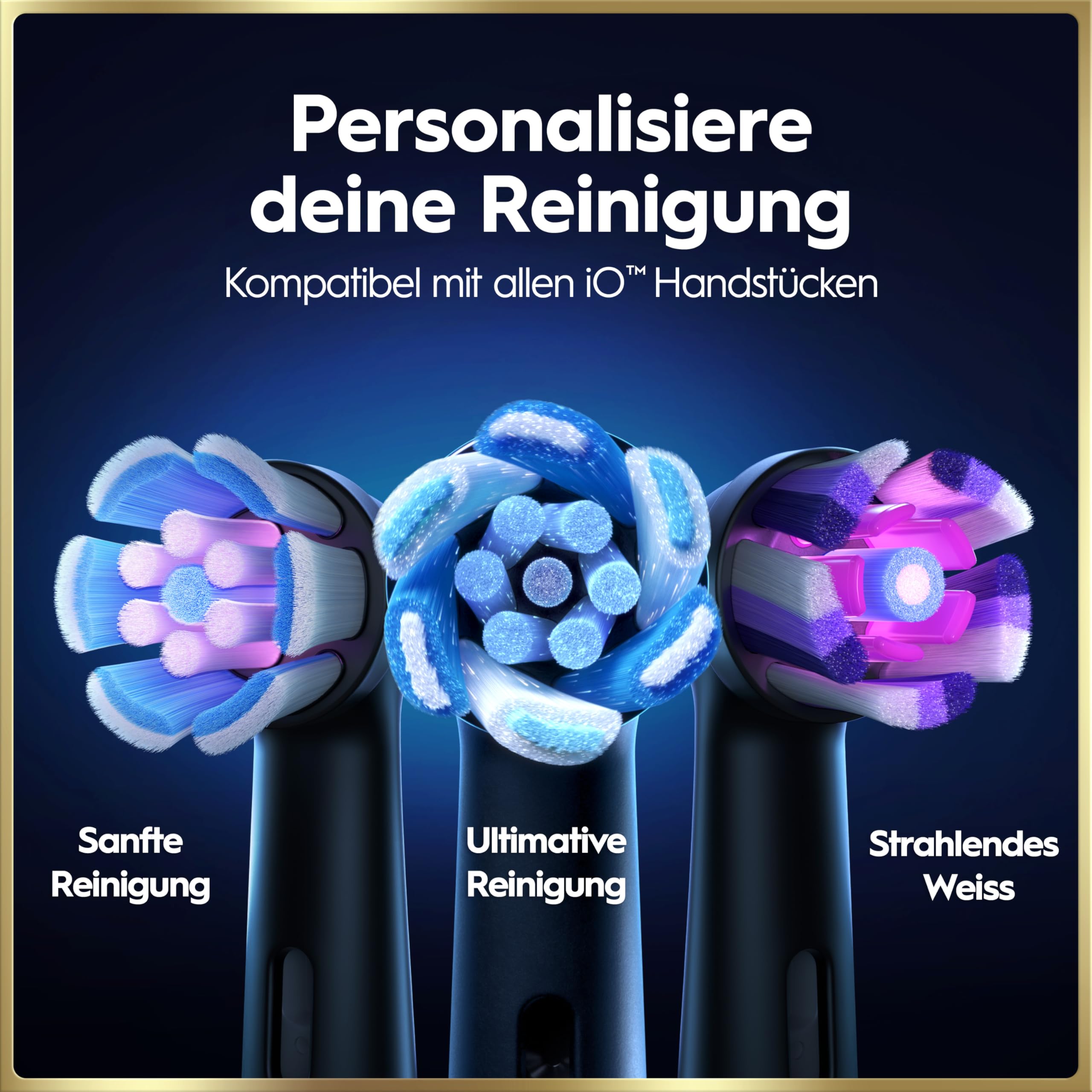 Oral-B iO Series 9 Elektrische Zahnbürste, Schwarz | Inkl. 3 Aufsteckbürsten, Lade-Reise-Etui, CHIP Testsieger (11/25), Electric Toothbrush mit 7 Modi für Zahnpflege