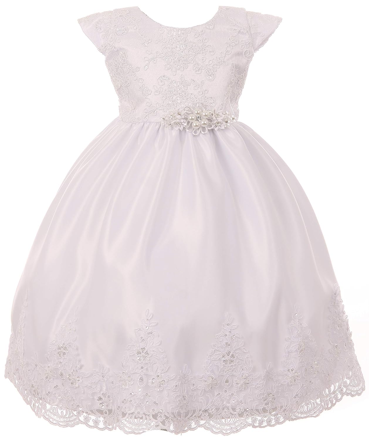 BluNight Collection Infant Baby Toddler Simple Beaded Lace Baptism Christening Flower Girl Dress USA - Review, Price and Buying Guide