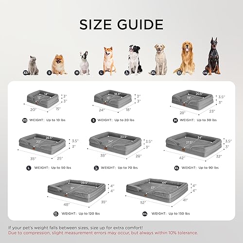 Miniatura 26 de Bedsure - Cama ortopédica XXL para perros, sofá cama lavable para perros gigantes, espuma de soporte con funda extraíble y lavable, forro Marrón