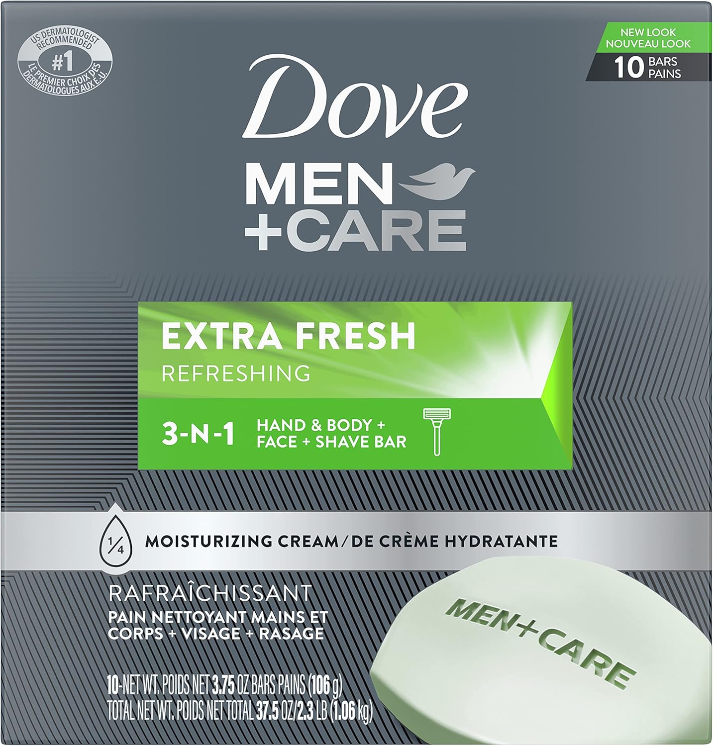 Dove Men + Care Body and Face Bar Soap For Men Leaves Skin Feeling