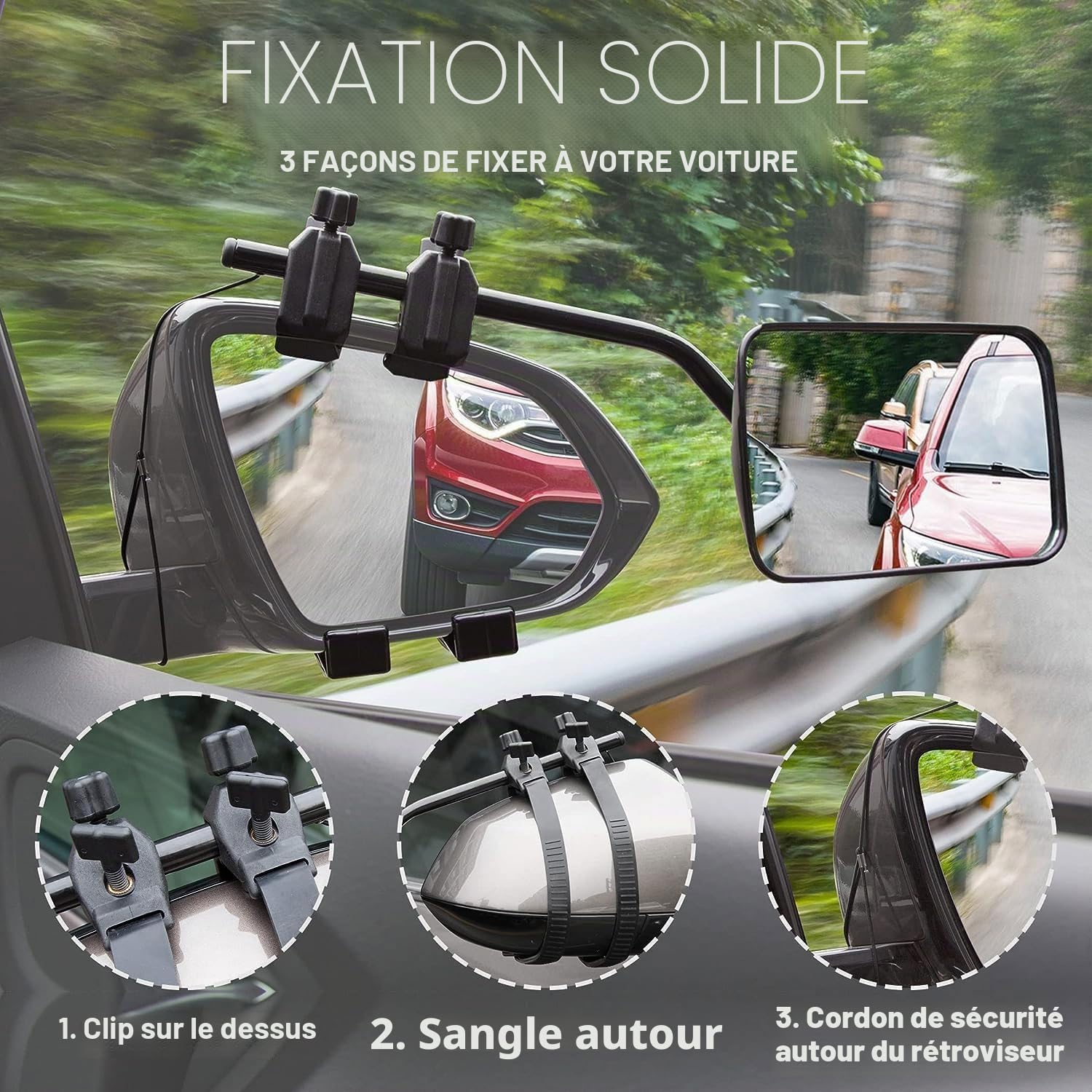 Sunshine smile Lot de 2 rétroviseurs universels pour caravane, voiture, caravane, camping-car, pour tous les types de véhicules courants