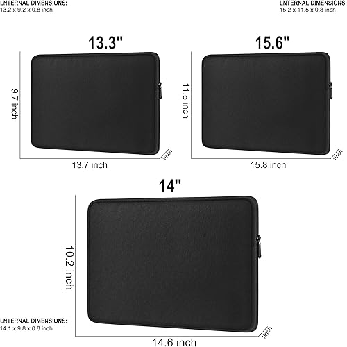 Miniatura 5 de Funda para laptop de 14 pulgadas, a prueba de golpes, funda protectora para computadora de viaje, resistente al agua, bolsa de transporte portátil