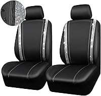 Vista 9 de CAR PASS - Funda de asiento de cuero con diamantes, para 2 asientos delanteros interiores, impermeable, universal, para el 95% de autos, camiones
