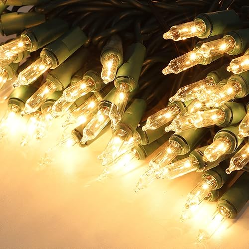 Miniatura 2 de Luces de Navidad, 150 unidades, 33 pies, luces de hadas de alambre verde, luces de árbol de Navidad conectables con certificación UL de 120 V para