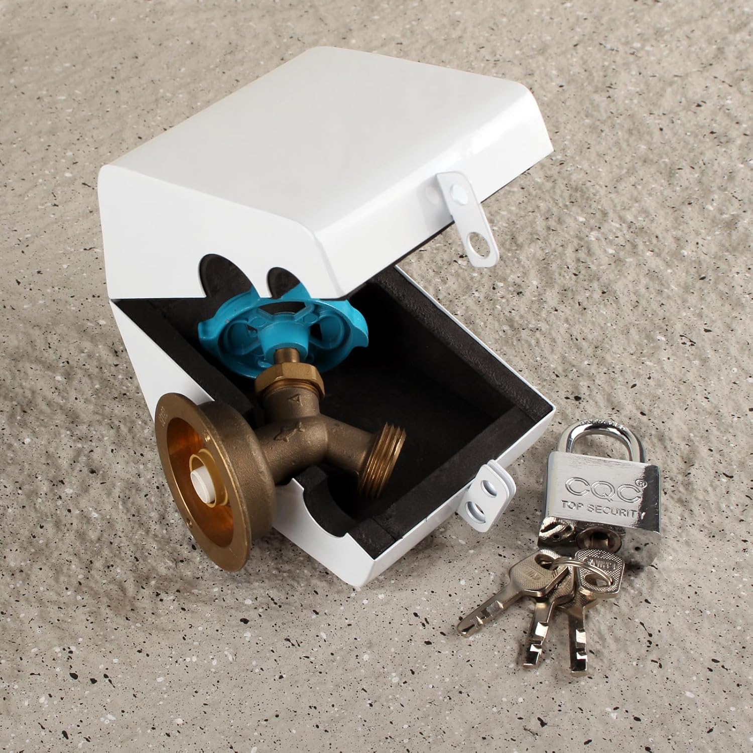 Outdoor Faucet Lock System Green Insulated Garden Hose Bibb Cover and Lock, White Easy to Install Spigot Lock Hose Bib Lock Outdoor Water Faucet Lock Prevents Water Theft and Vandalism