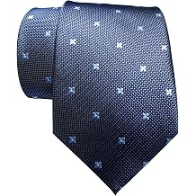 New Classic Checks Blue JACQUARD WOVEN Silk Men's Tie Necktie