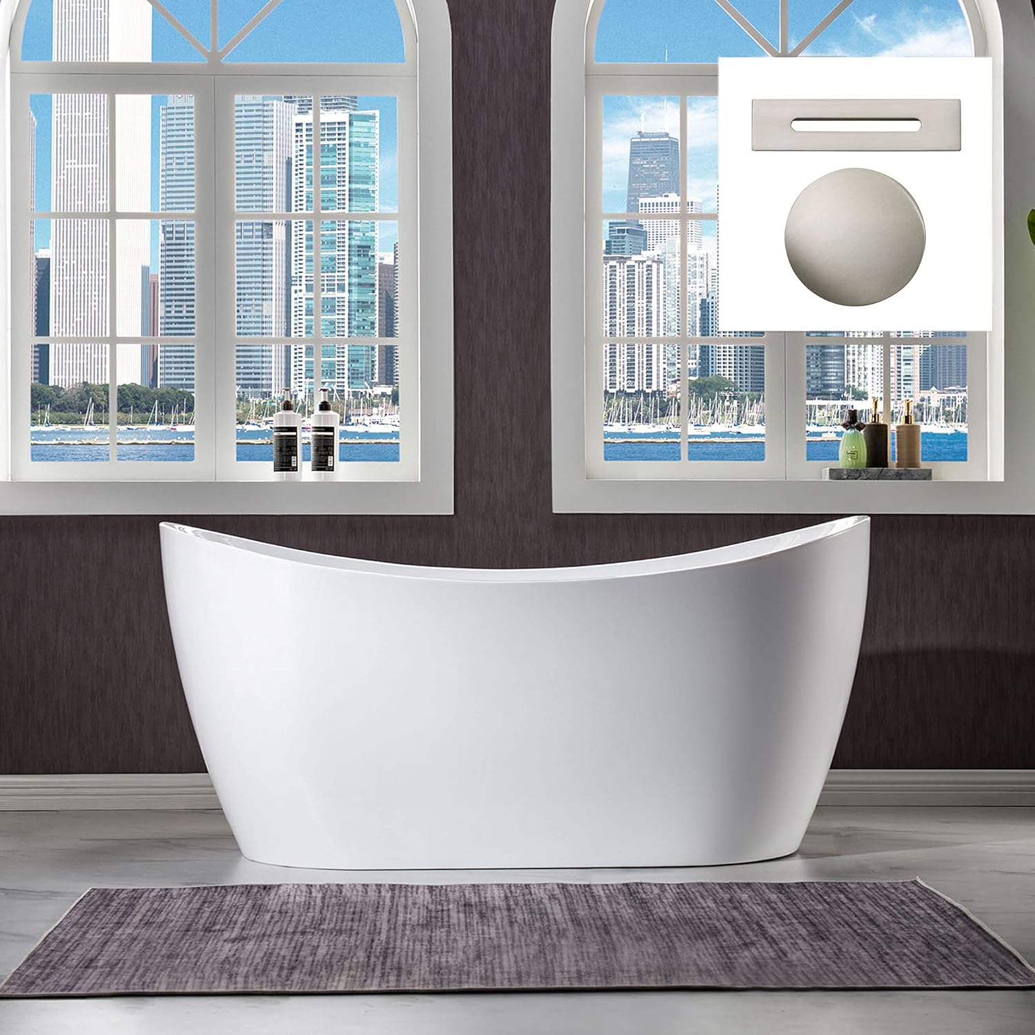 WOODBRIDGE 59 Freestanding Bathtub Contemporary Nepal Ubuy
