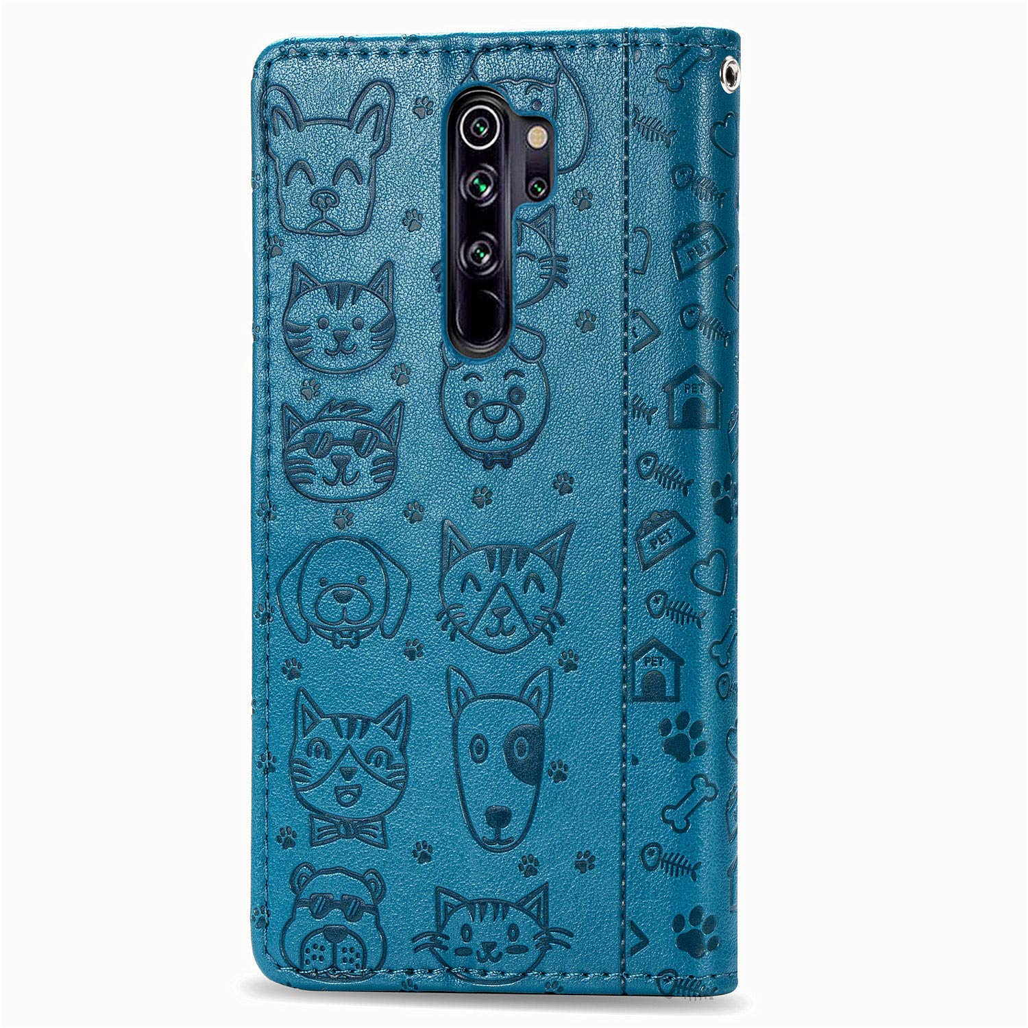 Fertuo Cover Xiaomi Redmi Note 8 Pro, Custodia Portafoglio a Libro in Pelle Flip Cover con Porta Carte, Chiusura Magnetica [Disegni di Gatto Cane] Case Antiurto per Redmi Note 8 Pro, Rosa