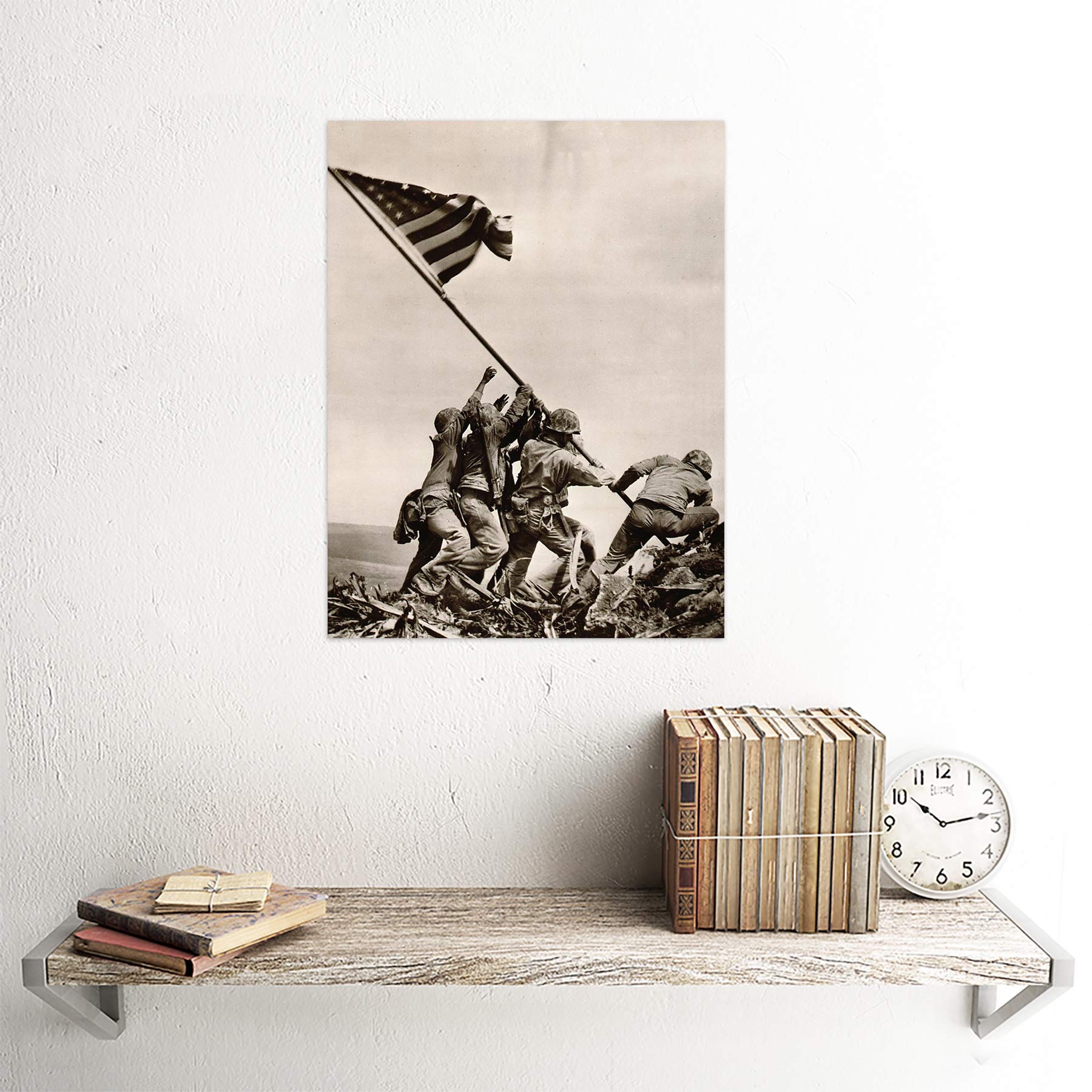 Amazon.co.jp: War Wwii Iwo Jima Stars Stripes Flag Art Print