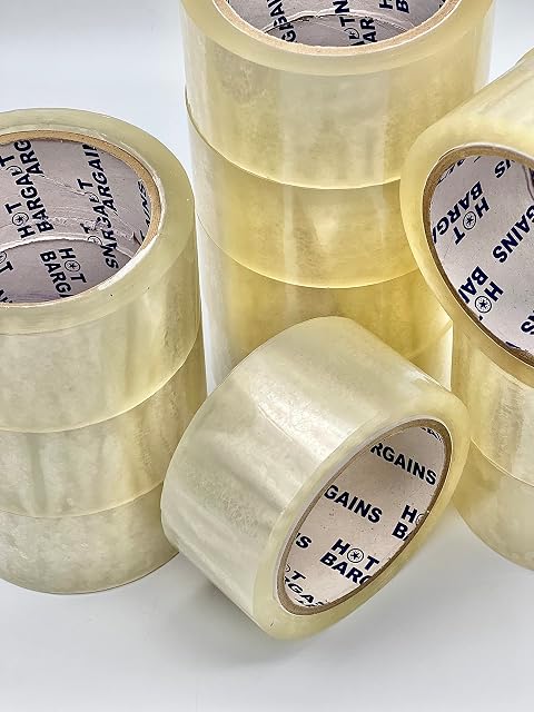 HOT BARGAINS 6 X Clear Tape Heavy Duty For Packaging Tape Size 48mm x 66 Metre Very Strong No Noise Thick Tape for Packaging Boxes And Packages