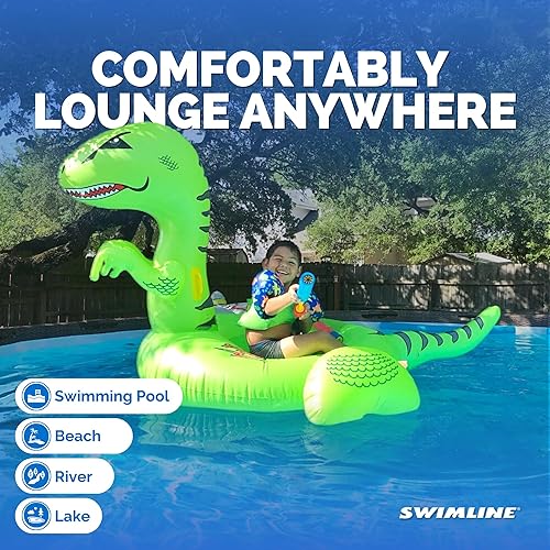 Miniatura 5 de Flotadores de piscina gigantes de animales Swimline., Verde