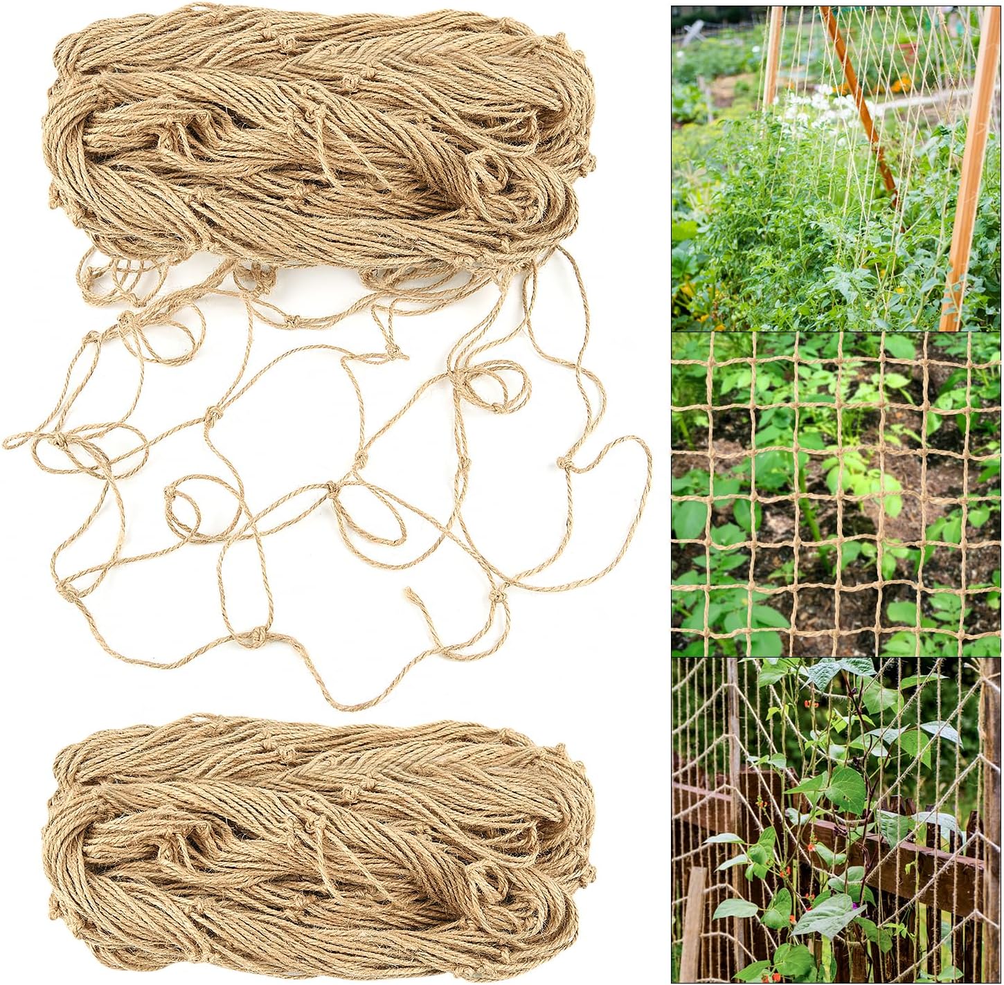 2pcs Plant Support Jute Netting 1x5M,Biodegradable Compostable Eco