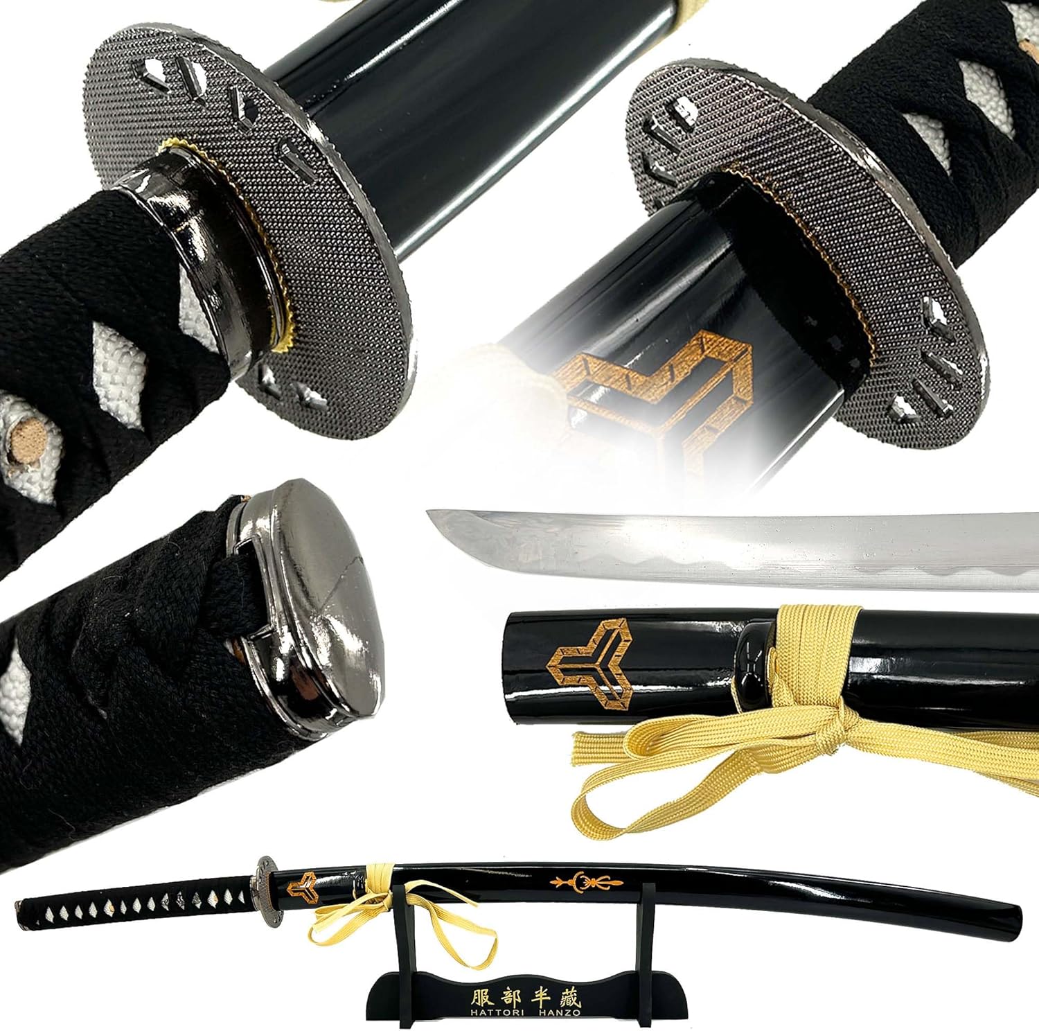 MedievalDepot Musashi Kill Bill Katana Replica 40" - Hand-Forged 1060 Carbon Steel Blade with Display Stand