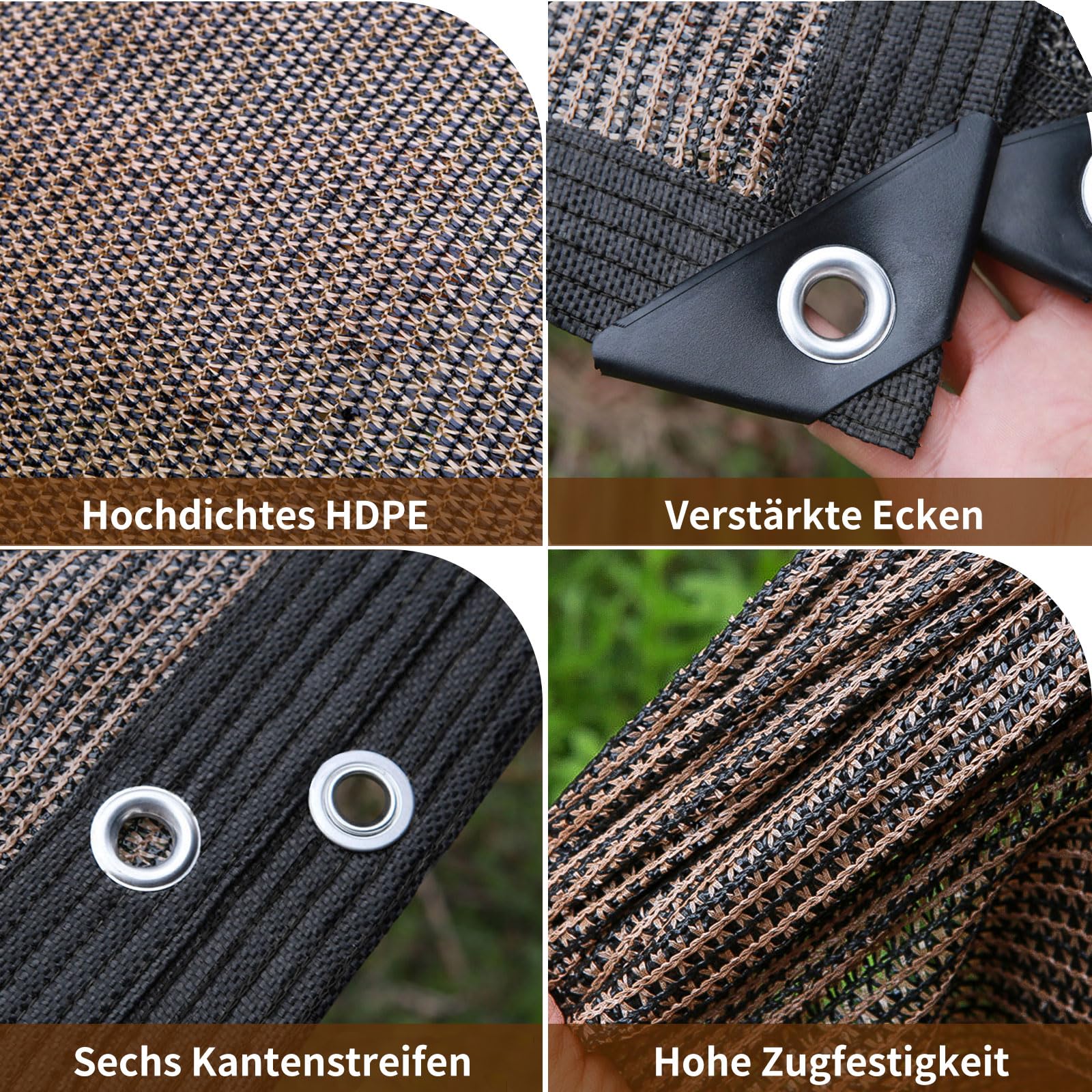 Rete Ombreggiante 80% UV per Piante Serra Pollaio, Telo con Occhielli | Rete ombreggiante in HDPE; resistente all'invecchiamento, allo strappo e allo sbiadimento; installazione semplice