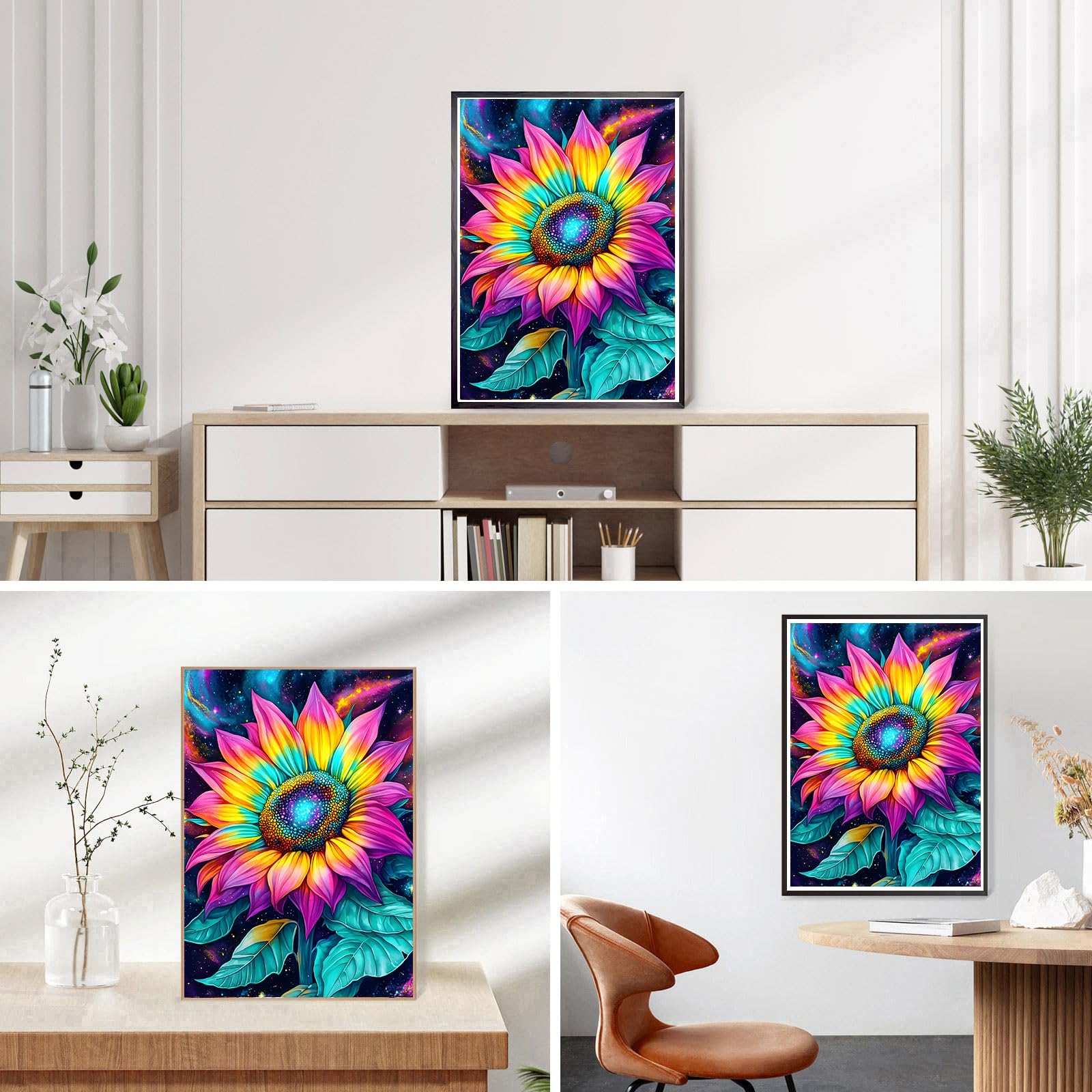 DPHERO Sunflowers Diamond Painting Kits for Beginners Adults,5D DIY Flowers Diamond Art Kits,Round Full Drill Fantasy Diamond Painting Art,DIY Painting by Numbers Diamond Art Painting 12x16 inch - Image 3