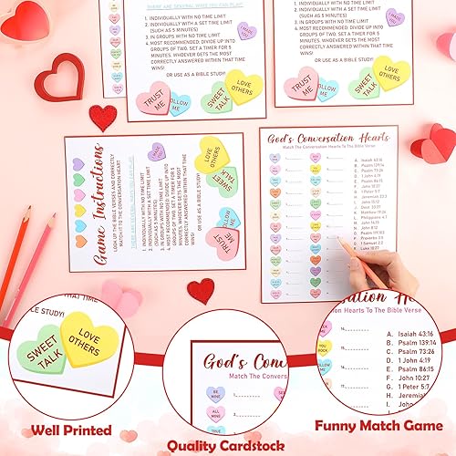 Miniatura 3 de ReliThick 24 tarjetas de juego de conversación de Dios, tarjetas de juego para fiesta del día de San Valentín, tarjetas de juego de San Valentín,