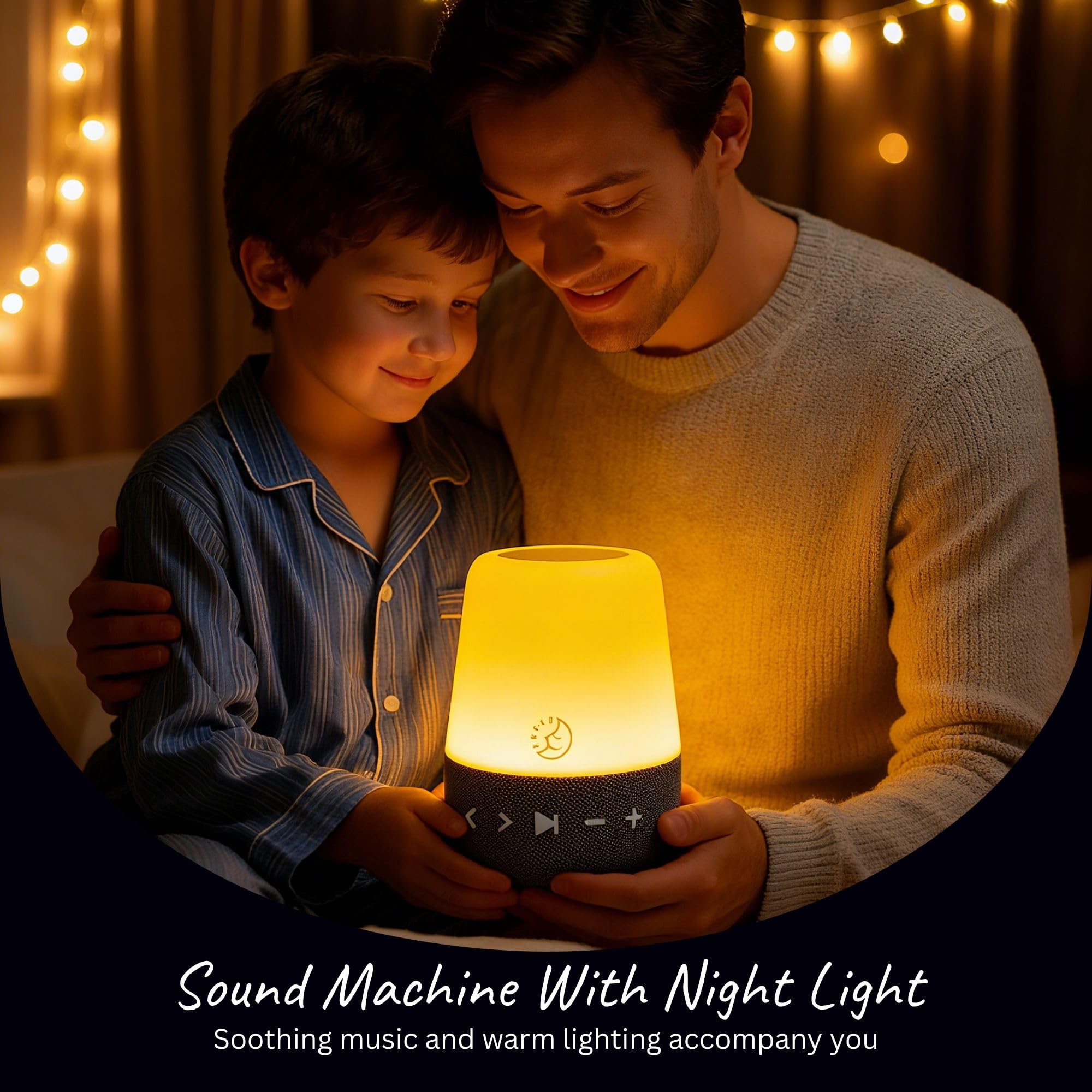 Sleep ZM White Noise Machine mit 30 Geräuschen - Digitale Einschlafhilfe mit bernsteinfarbenem Nachtlicht zur Blaulichtblockierung, Touch-Steuerung, wiederaufladbarer Akku & Timer für Erwachsene