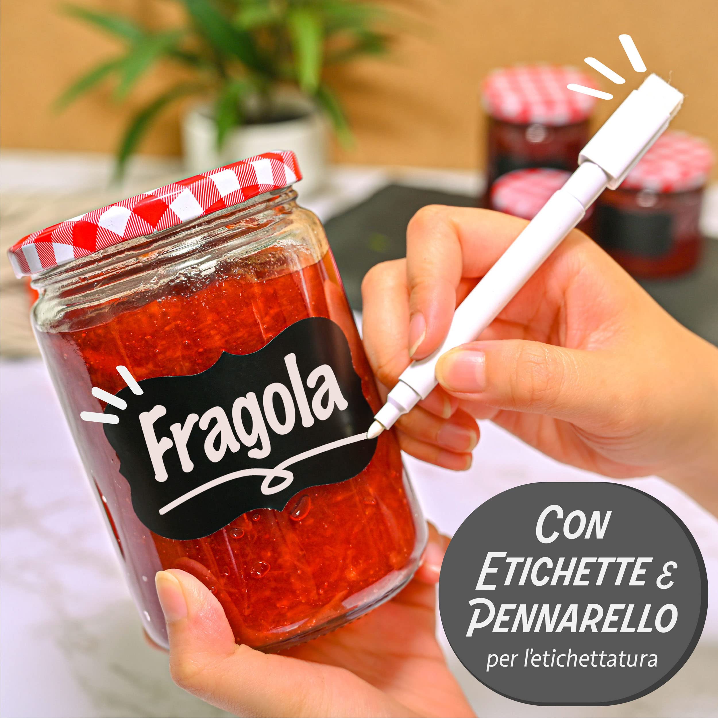 Praknu 12 Barattoli di Vetro per Conserve 500 ml - Con Etichette e Pennarello - Ermetici - Lavabili in Lavastoviglie - Ideali da Regalare
