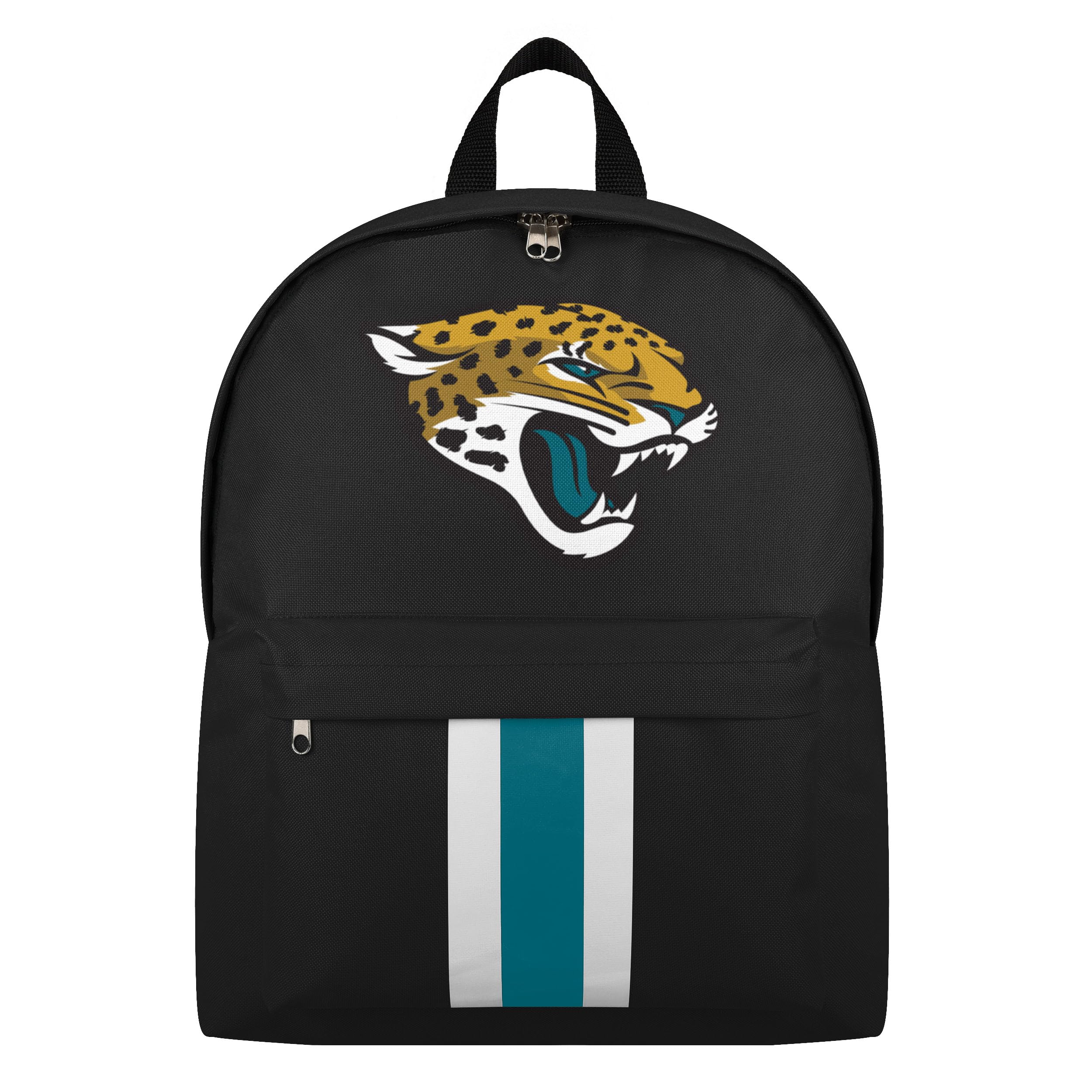 FOCO NFL Officially Licensed Team Color Primary Logo Solid Stripe Football School Bag Travel Backpack, Jacksonville Jaguars, One Size, Daypack Backpacks