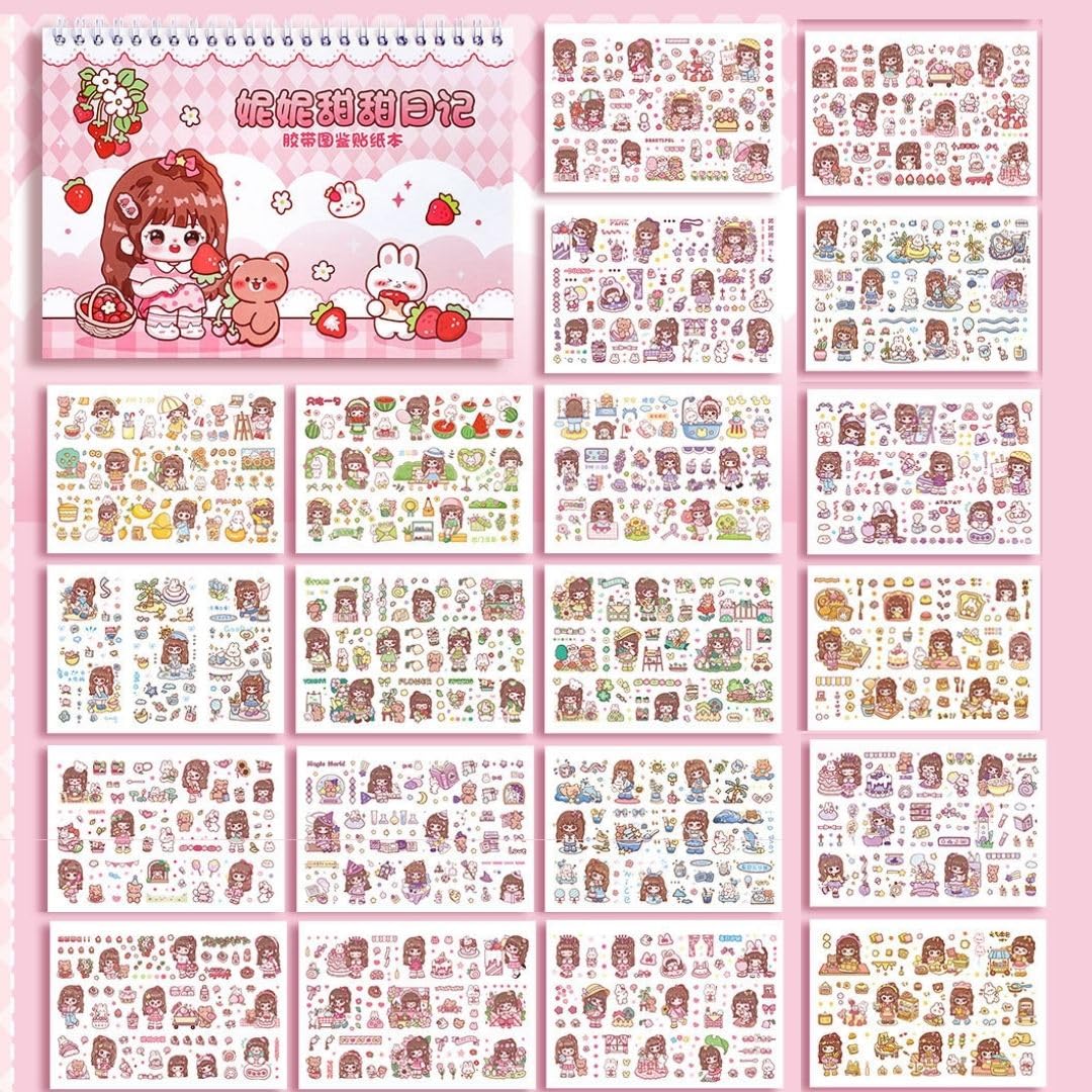 Kmcho Kawaii Stickers Set for Kids and Teens, Creative Stickers Set for Scrapbooking and Journaling, Cute Waterproof Vinyl Decals for Laptops, Water Bottles, Notebooks, Crafts 2