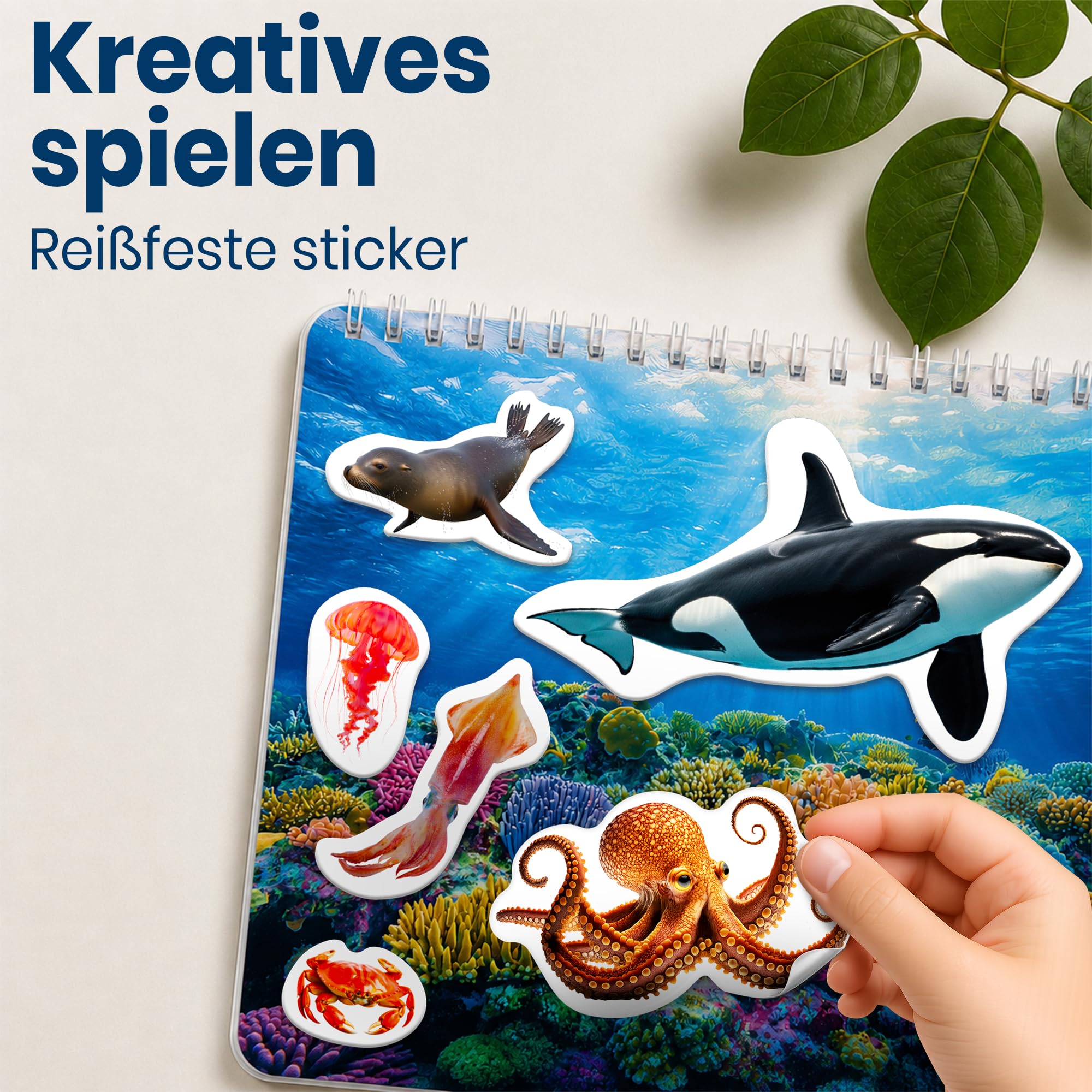 QUOKKA Stickerbuch für Kinder 3-5 Jahre Realistische Tiere – Kleinkind-Aktivitätsbuch, Mal- und Sticker-Kreativbuch mit 500+ Stickern… – Ansicht 4
