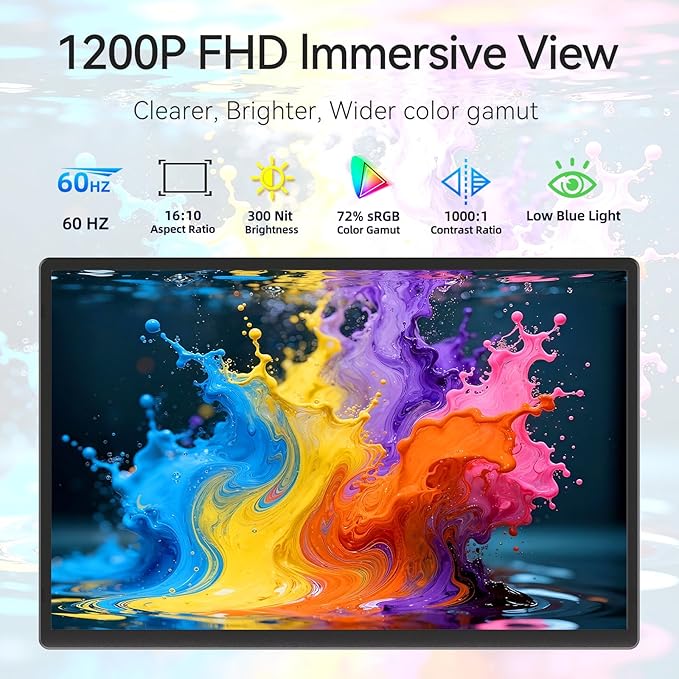 Monitor Extensor Portátil 16 Pulgadas FHD 1200P miniatura 3