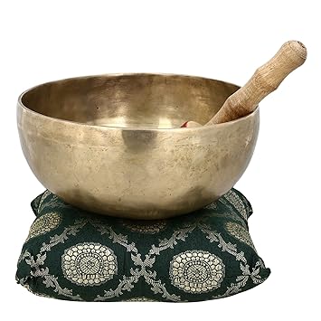Shalinindia Buddhist Bell Handmade Singing Bowl for Meditation and Healing 8 X 3.75 Inch