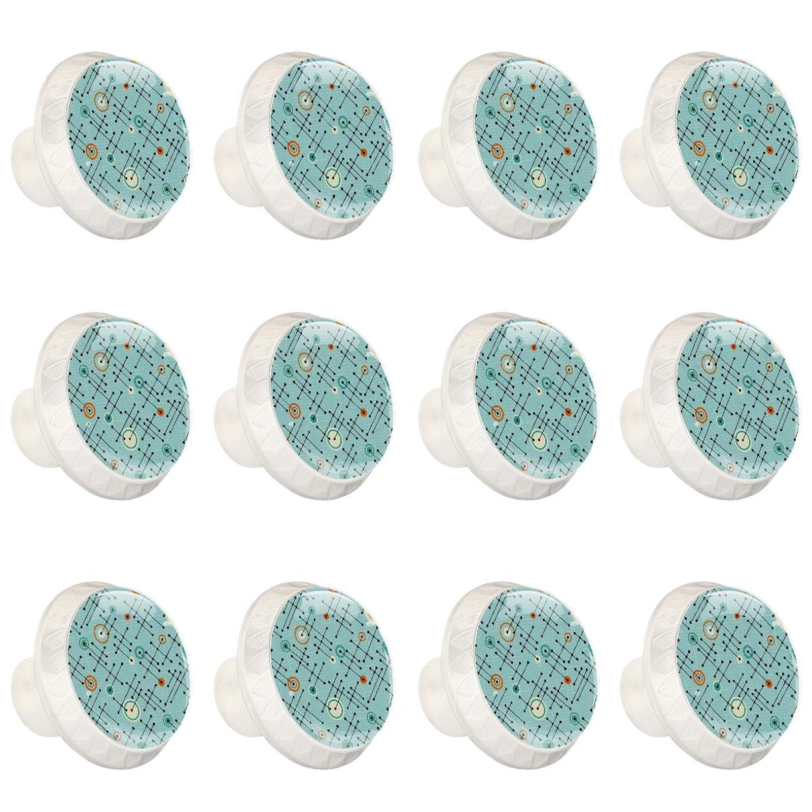 Poignée de tiroir de commode et bouton d'armoire de cuisine bleu lot de 12
