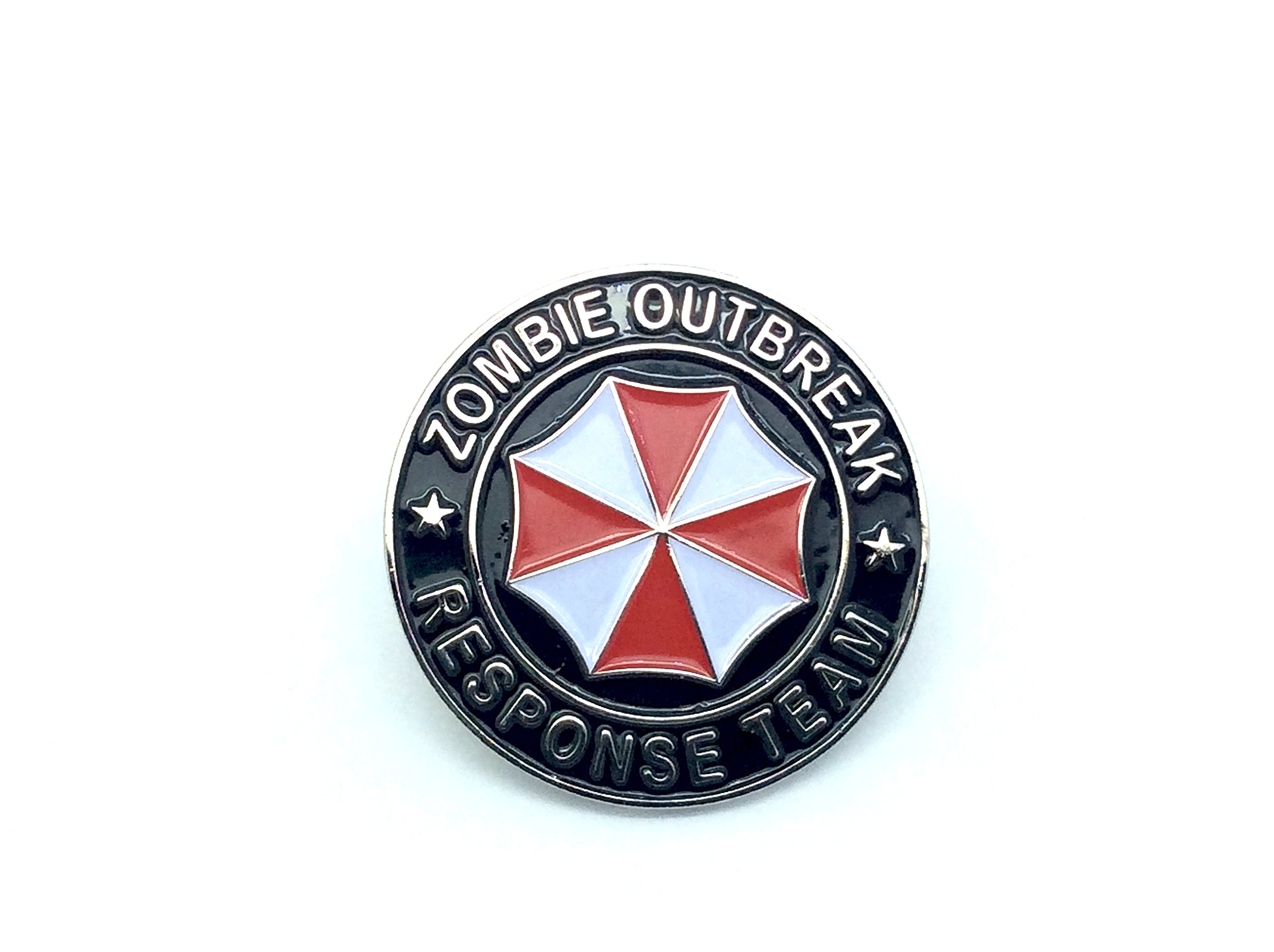Patch Nation Zombie Outbreak Response Team Biohazard Cosplay Metal Pin Badge, 32mm Red Black, Unisex, Cosplay Fans, Science Fiction Enthusiasts, Party Goers, Badge