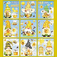 Vista 12 de Whaline 9 hojas de calcomanías para ventana de regreso a la escuela, gnomo lápiz libro globo mochila escolar, calcomanías para ventana