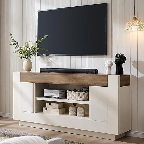 OKD Modern 70" TV Stand, Entertainment Center for TVs Up