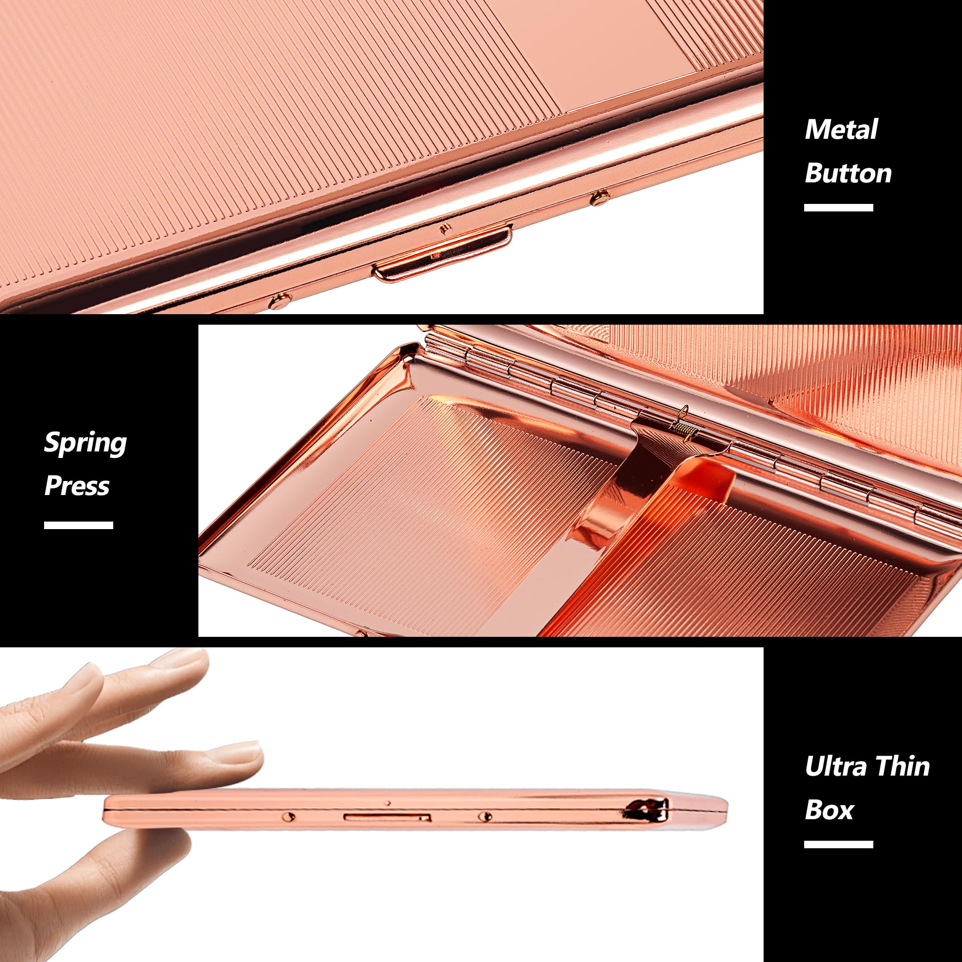 Beautiful Stylish Metal Ladies and Men's Cigarette Case,Holds 20pcs 120's Capri Cigarettes (Patterned Pink, 20pcs 120's): 10pcs 120's Rose