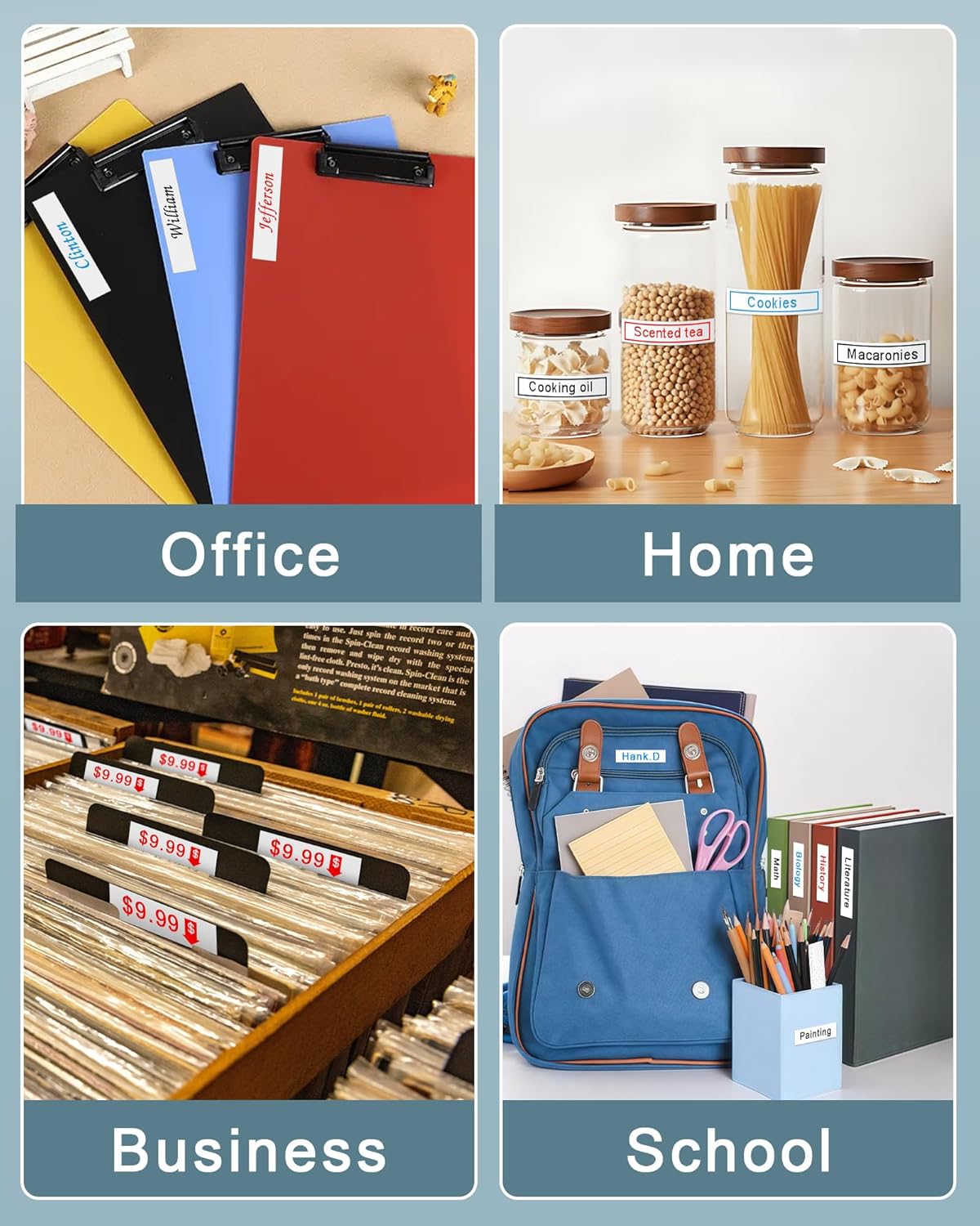 TITBIT 3 Pack P Touch Label Tape 12mm 0.47 Black/Red/Blue Font on White Compatible for Brother TZe Tz Tape Laminated TZe-231 TZe-232 TZe-233 for P Touch Label Maker PTD210 PTH110 PTD600 PTP300BT - Image 7