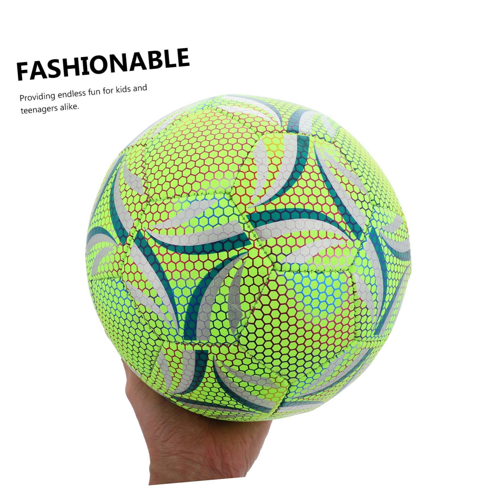 Balón de Fútbol Luminoso Estándar para Entrenamiento y Diurno Resistente y Elástico Cosido Máquina para Adultos y Jóvenes