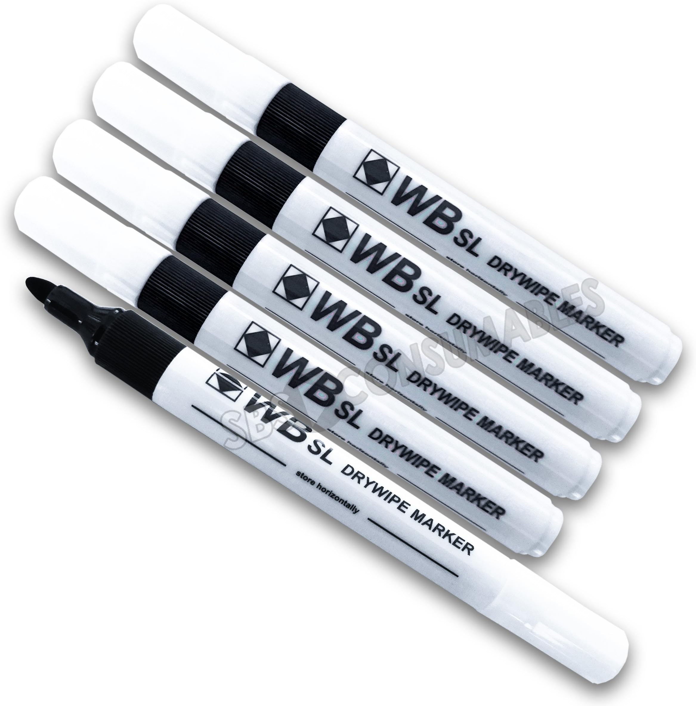 Pack of 50 Black Ink SL Whiteboard Flipchart Marker Pens. Drywipe. Brand: WB, Tip: Bold, Type: Whiteboard Marker, Product: Pen, Category: 201064031