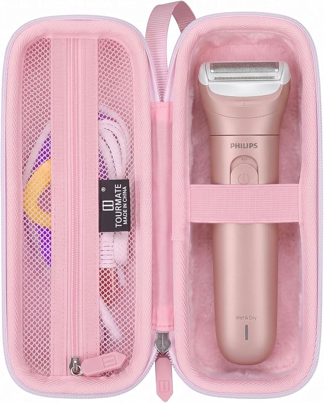 Estojo rígido Tourmate para barbeador Philips BRL137/00, rosa e branco, 1 unidade