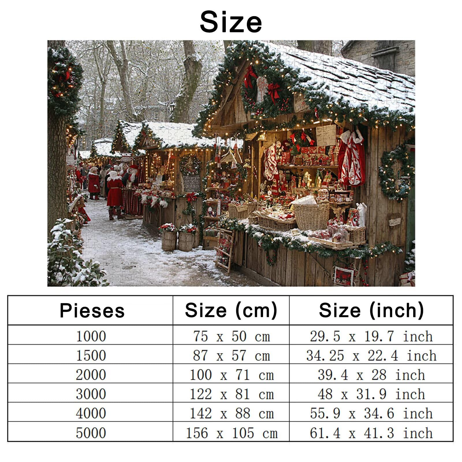 Puzzle 4000 Piezas, Puzzle Navidad con Caja para Adultos, Paisaje Rompecabezas Madera, Rompecabezas Desafiante para Toda la Familia, Puzzles para Decoracion Hogar, Regalo Mujer, Regalo Hombres, -3803