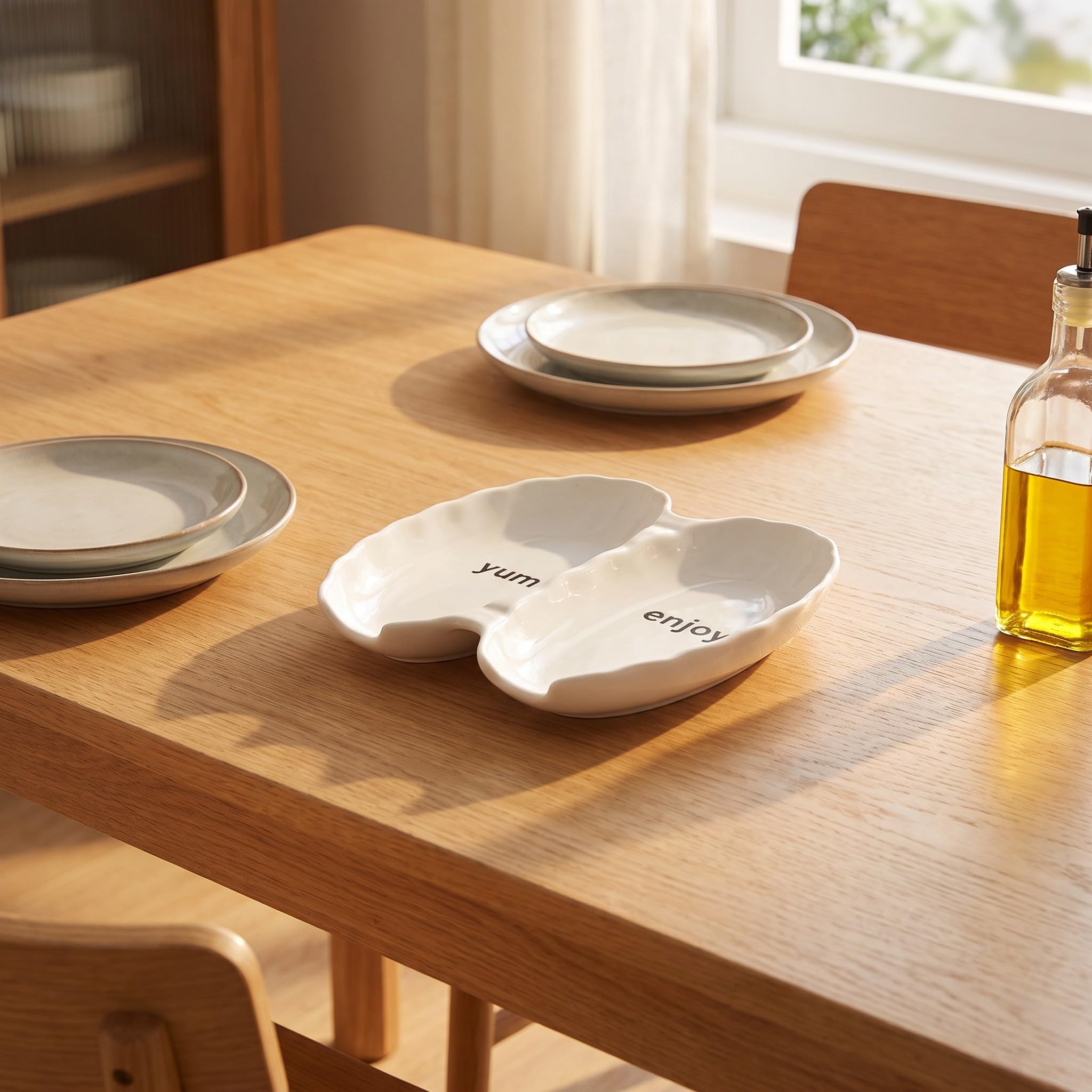 TOYANDONA 4 ceramiczne podstawki pod łyżki z 2 otworami do blatu kuchennego