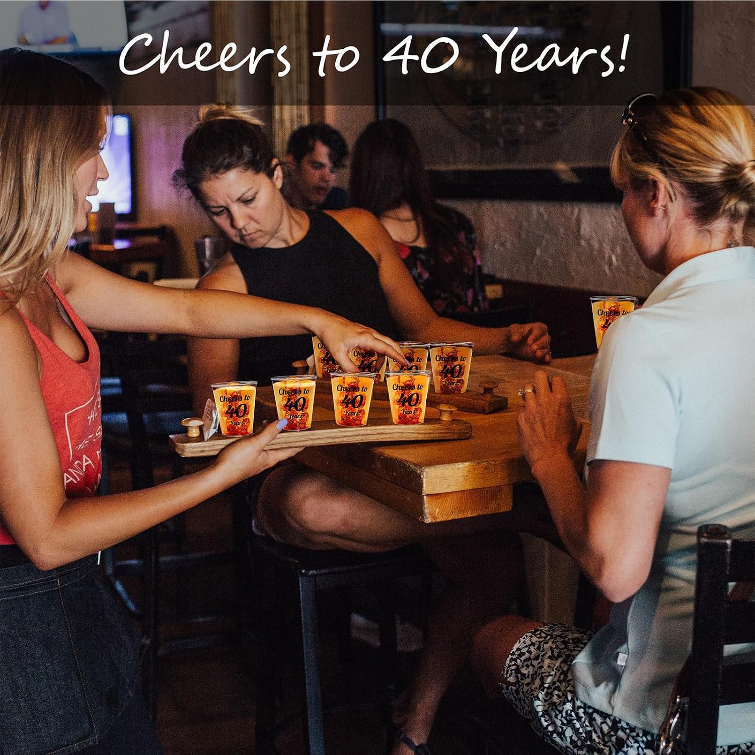 Kzeirm (110 Pack) Cheers to 40 Years 2oz Shot Glasses Disposable Cups, 40th Birthday Party Favors for Her and Him Women Men, Anniversary Wedding Decorations (Black, Cheers to 40 Years)