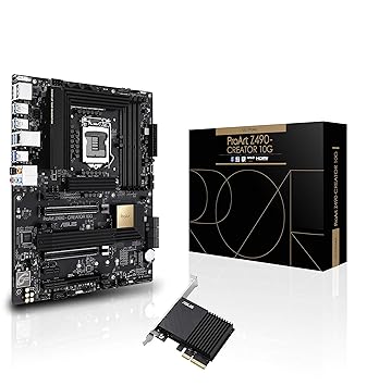 ASUS ProArt Z490-CREATOR 10G?Intel Z490 LGA 1200 ATX Content Creation Motherboard (12+2 Power Stages, DDR4 4600, 10G LAN Card, 2.5G Intel LAN, Thunderbolt 3 Type-C, M.2, USB 3.2 Gen 2)