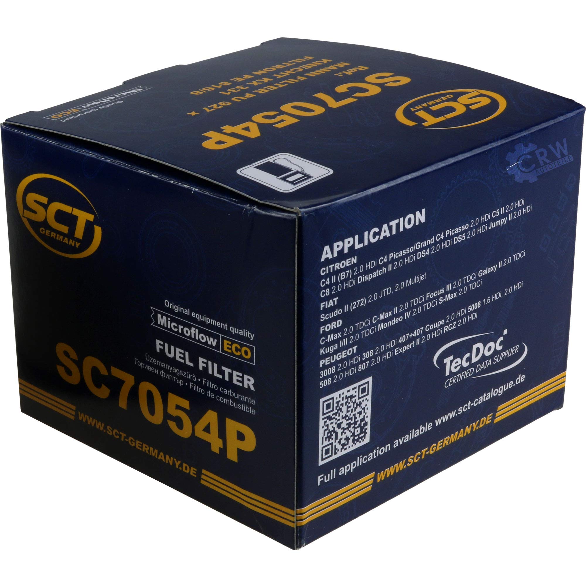 QR-Parts Set 85499506 SC 7054 P 10 filtros de combustible diesel y gasolina SCT originales