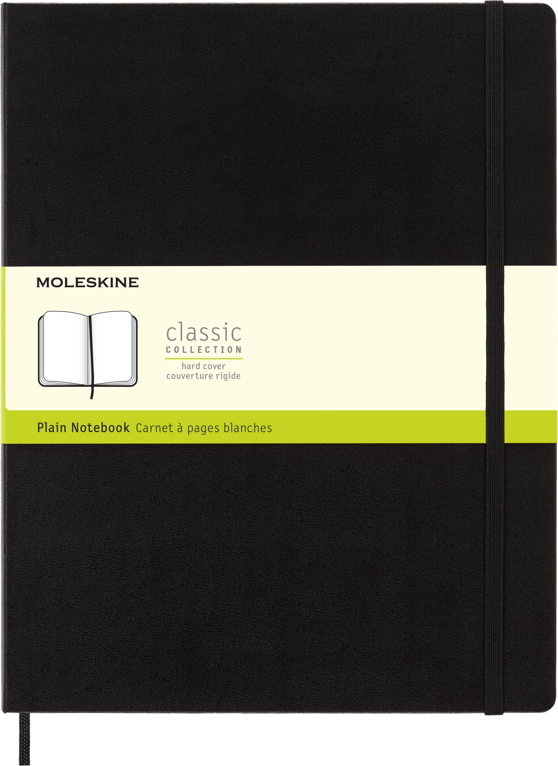 Moleskine Classic Notebook, Taccuino con Pagine Bianche, Copertina Rigida e Chiusura ad Elastico, Formato XXL 21.6 x 27.9 cm, Colore Nero, 192 Pagine