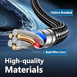cugunu USB C to USB C Charger Cable, Nylon Braided 3Pack 60W 10FT Type C Fast Charging Cord Compatible for iPhone 15/16/17/Pro/Max/Plus, iPad, Air5, Samsung, Google-Black