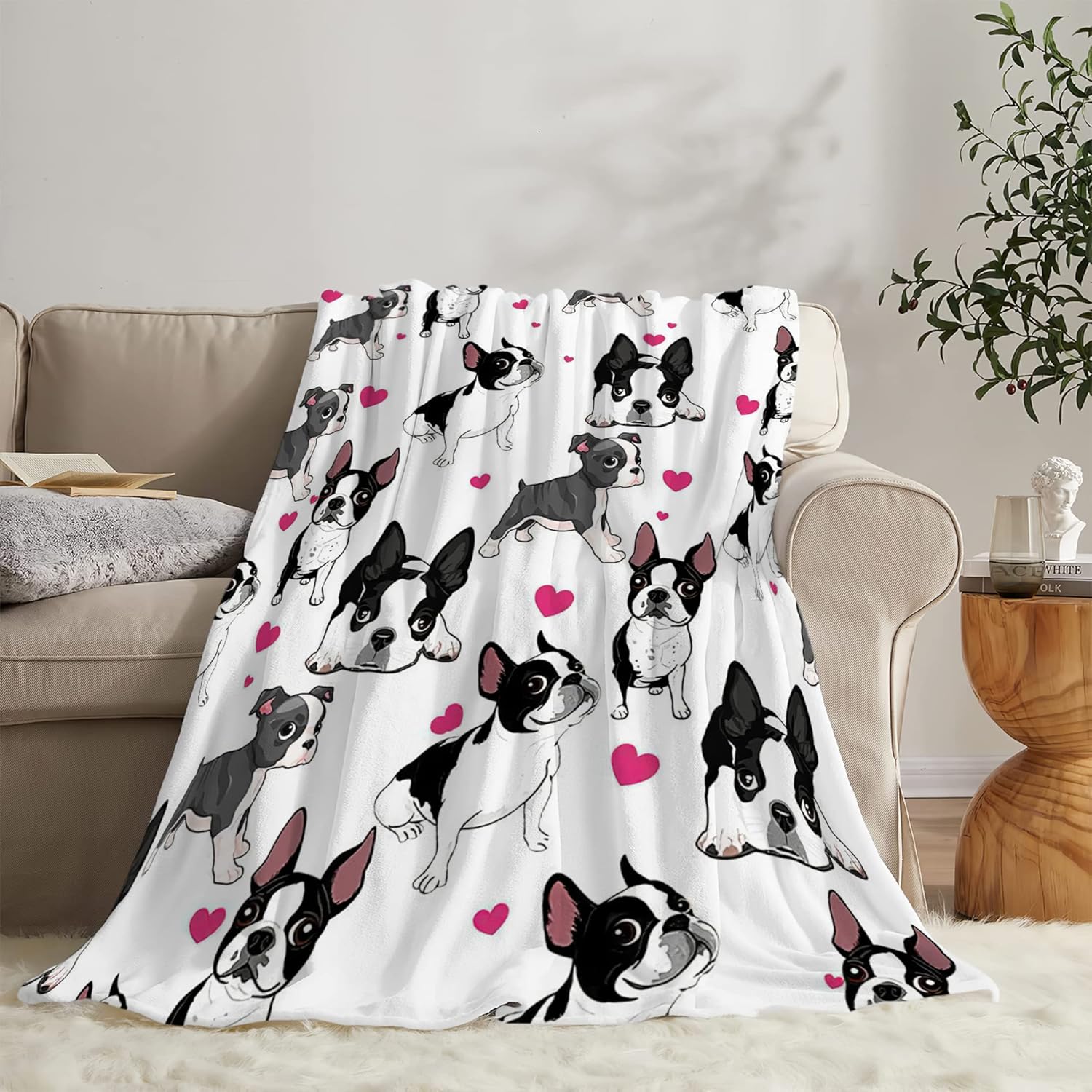 Tijuboni French Bulldog Blanket for Girls Boys Women Gifts Lovers Cute Throw Kids Adults Ultra Soft Cozy Fleece Couch Sofa Bed 40''x50'' - Image 4