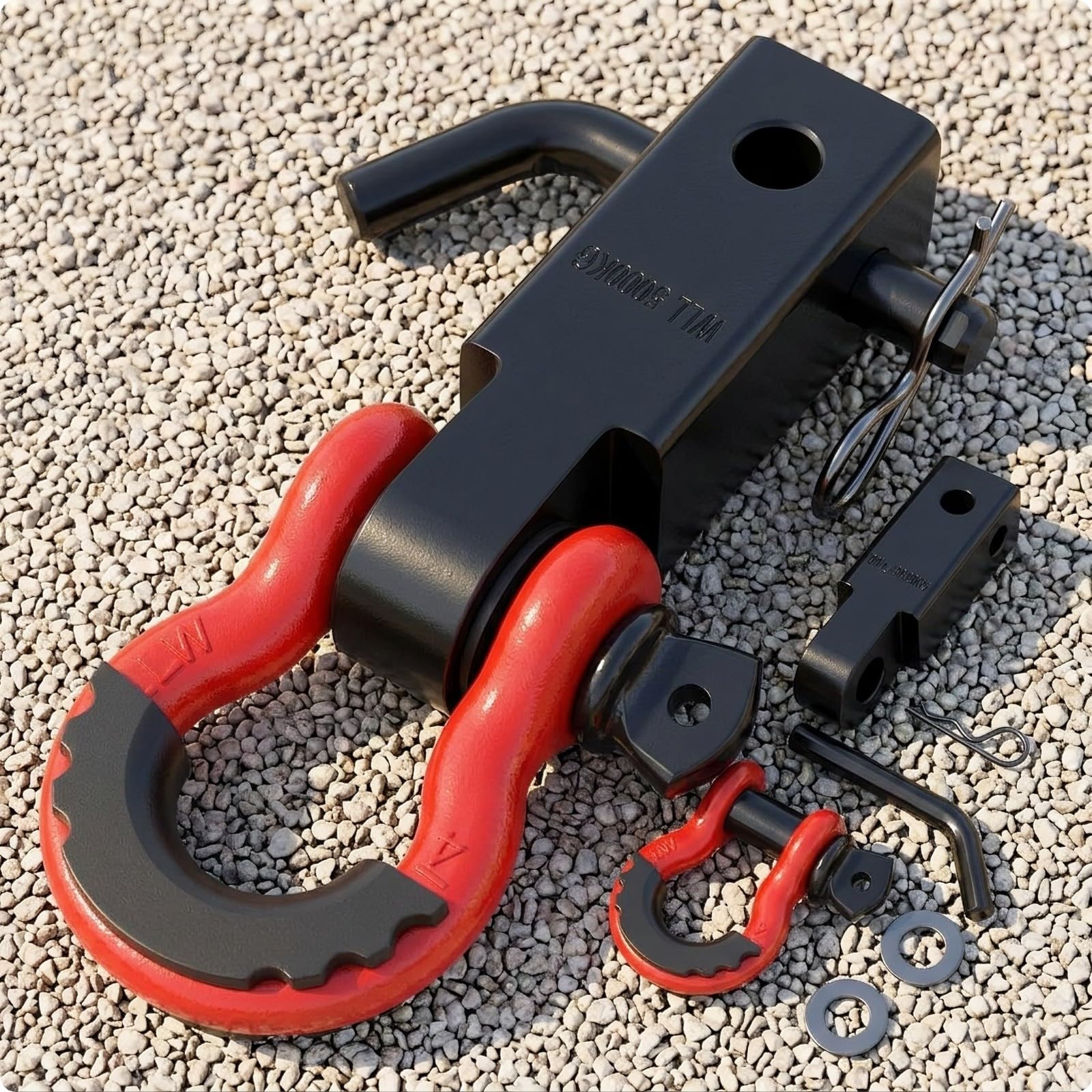 Baoblaze Receptor Enganche con Grillete Seguro Construcción Metálica Pesada, Compacto, Herraje, Negro
