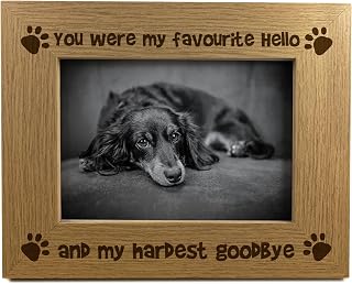 RED OCEAN Pet Memorial Photo Frame Wooden 7x5 Picture Frame For Pet In Memory Of Dog Family Gift Keepsake